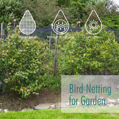 Bird Netting for Garden, Fetanten 13 x 40 FT Netting for Garden Protection Vegetables Fruit Trees Blueberry from Birds Deer Poultry, Heavy Duty Woven Mesh Net Animal Fencing with Ties and Staples