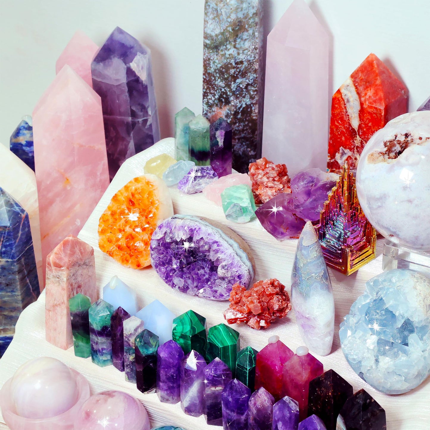 CrystalHola 1lb Mystery Crystal Box, Randomly Selected with Polished Natural Crystal for Home Office Decoration, Birthday Gifts