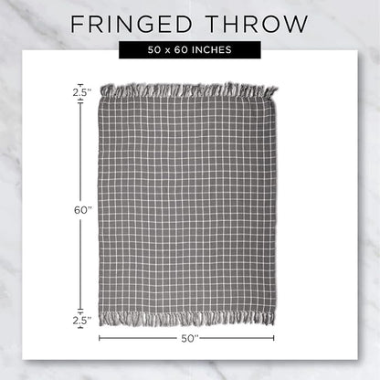 DII Braided Striped Decorative Throw Blanket, 50x60, Stone