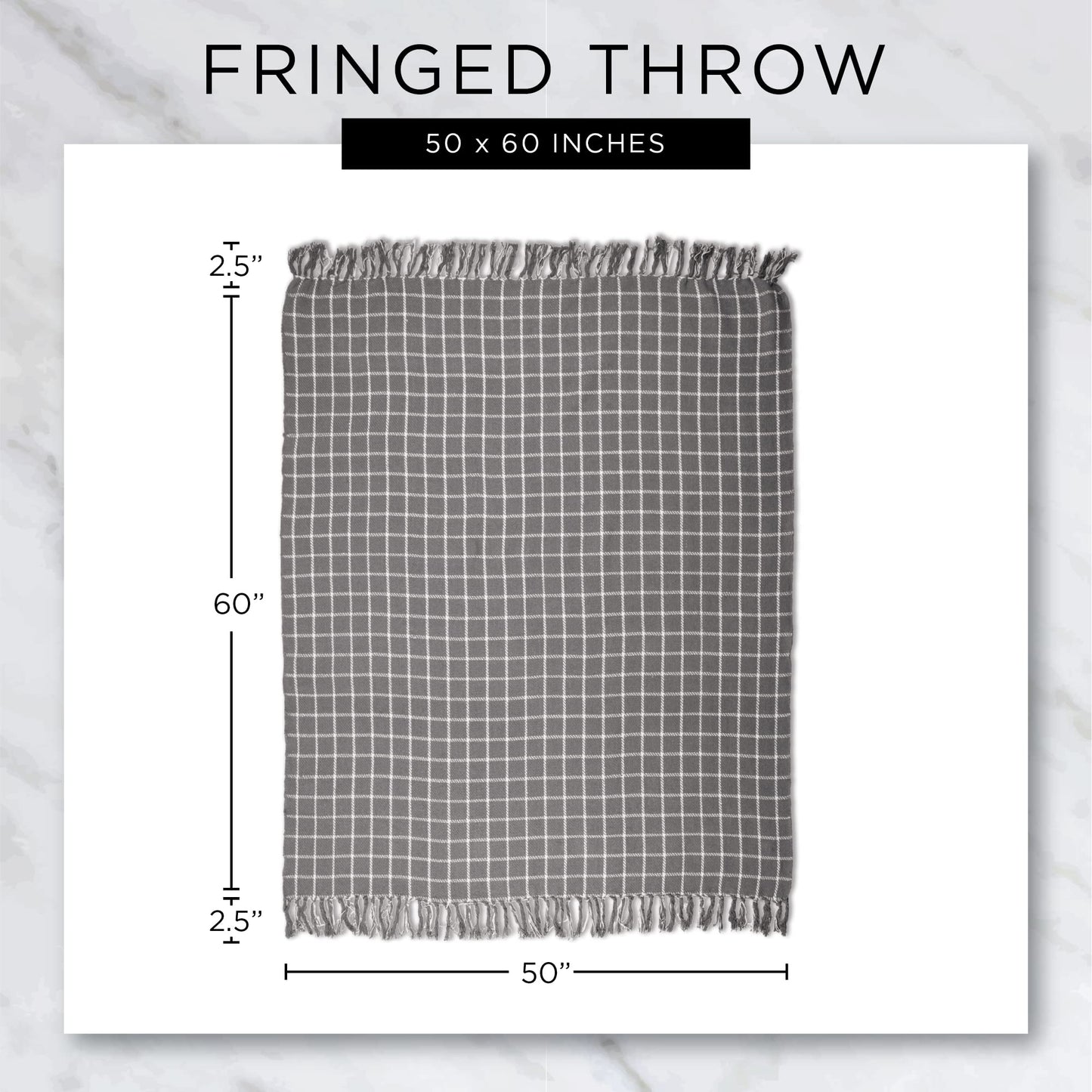 DII Rustic Farmhouse Double Diamond Woven Throw, 50x60, Stone