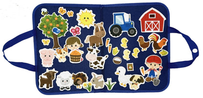 Story Time Felts 37 Piece Farm Animals Felt Figures for Flannel Board Set Small (Mini Farm & Flannel Board)