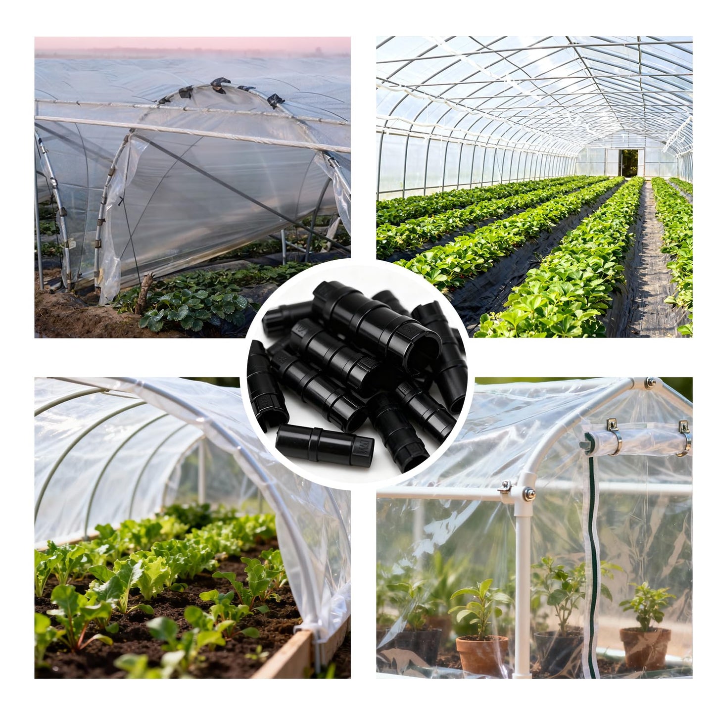 50PCS 3/4 Inch(25mm) Greenhouse Clips – Black Plastic Clamps for PVC Pipe, Garden Buildings, Greenhouse Films, Sunshade Nets, Shelters, Farming, and Gardening (3/4 in)