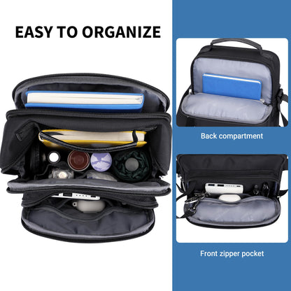 WITZMAN Crossbody Bags for Men Travel Shoulder Bag Lightweight Man Purse Small Casual Messenger Bag for Work Traveling（B699 Black）