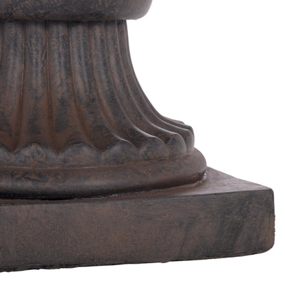 SAFAVIEH Outdoor Patio Furniture Collection - Apollo Brown Planter Pot, Magnesium Oxide, Pedestal Urn Style (PAT5046B)