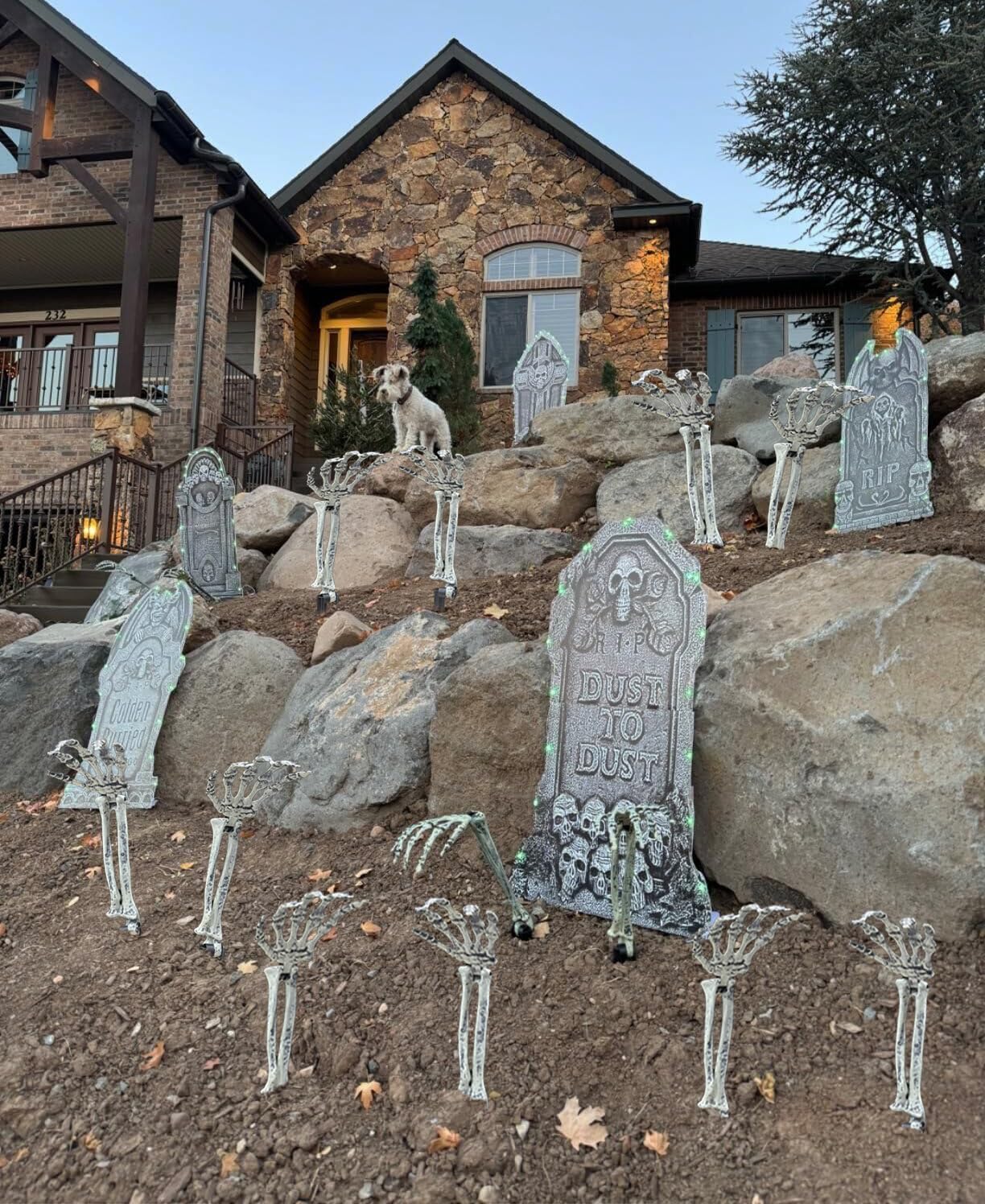 AISENO 6PC Realistic Skeleton Arm Stakes Halloween Decorations for Lawn Stakes Garden Groundbreaker Halloween Skeleton Decoration