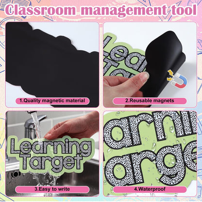 AmazingSpark 12 Pcs Classroom Schedule Magnets Reusable Today's Schedules Learning Target Magnets Set Class Dry Erase Labels for Whiteboard Bulletin Board Decor School Elementary Subjects Organization