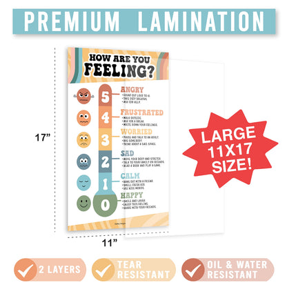 Hadley Designs 8 Calming Corner Posters for Classroom Must Haves - Calm Down Corner Supplies with Emotions Chart, School Counselor Mental Health Poster, Feelings Chart For Kids, Retro Classroom Decor