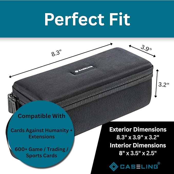 caseling Hard Card Case for 600+ Trading Cards, Collectible Game Holder | Premium EVA hard shell case holds over 600 trading cards with 5 adjustable dividers for custom organization