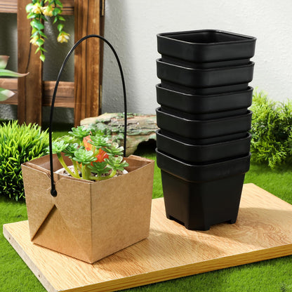 Kisangel Waterproof Buffalo Kraft Paper Mini Succulent Pots Set of 12 with Drainage Holes Small Indoor Outdoor Plant Planters for Home Garden Decoration 3.15X3.35X3.15 Inches