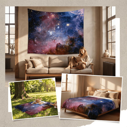 goodbath Small Tapstry, Outer Space Universe Galaxy Star Tapestries Wall Hangings for Living Room Bedroom Dorm, 60 x 40 Inch, Colorful
