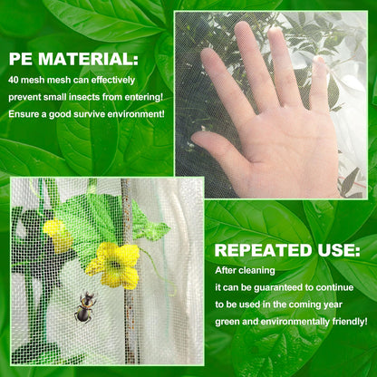 Large Fruit Orchard Netting, 6.56 x 6.56 FT Plant Netting with Zipper and Drawstring, Garden Netting to Protect Fruit from Anti Birds, Bugs, Cicadas, Insects