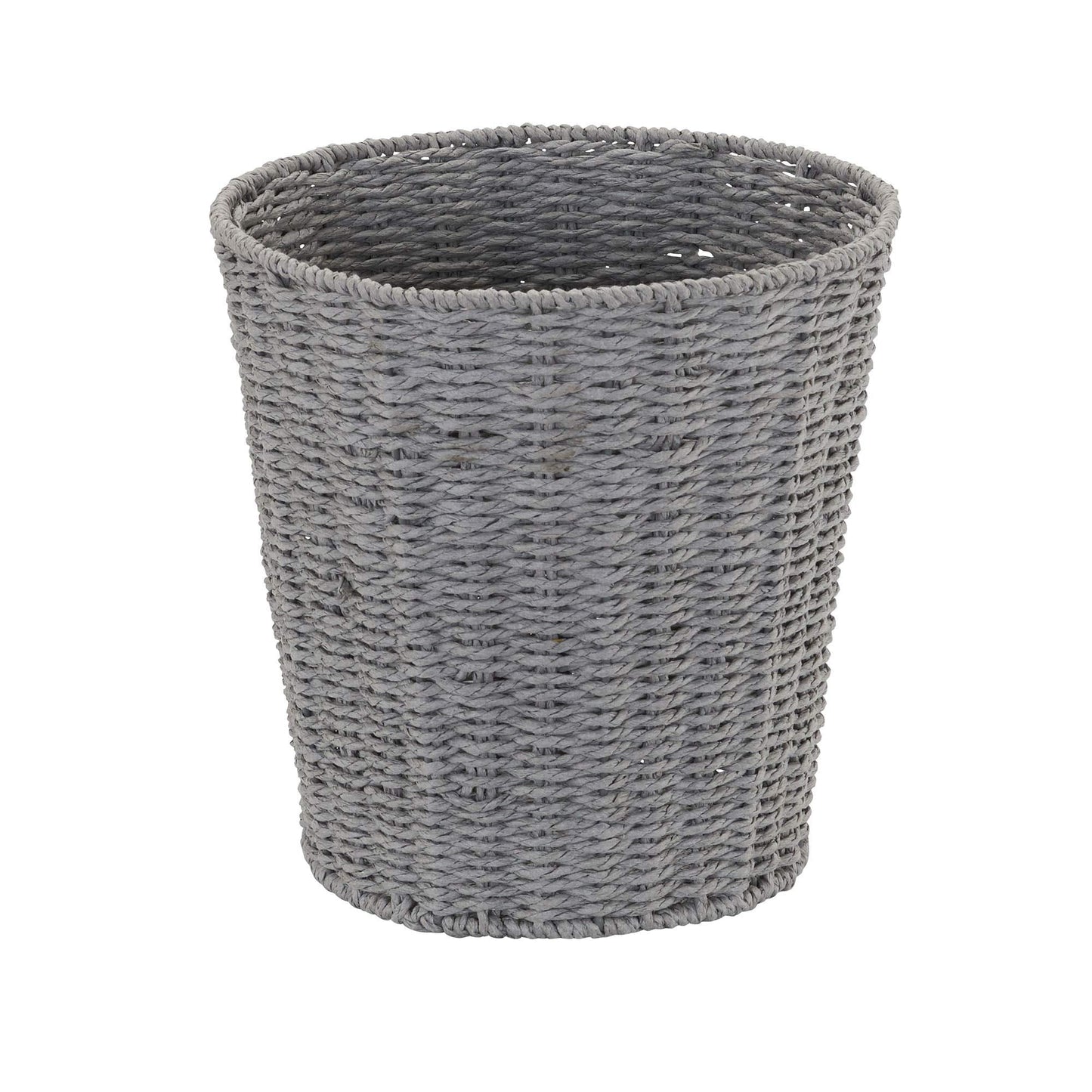 Household Essentials Woven Waste Basket, Gray Paper Rope Waste Bin for Bathroom, Bedroom, Office