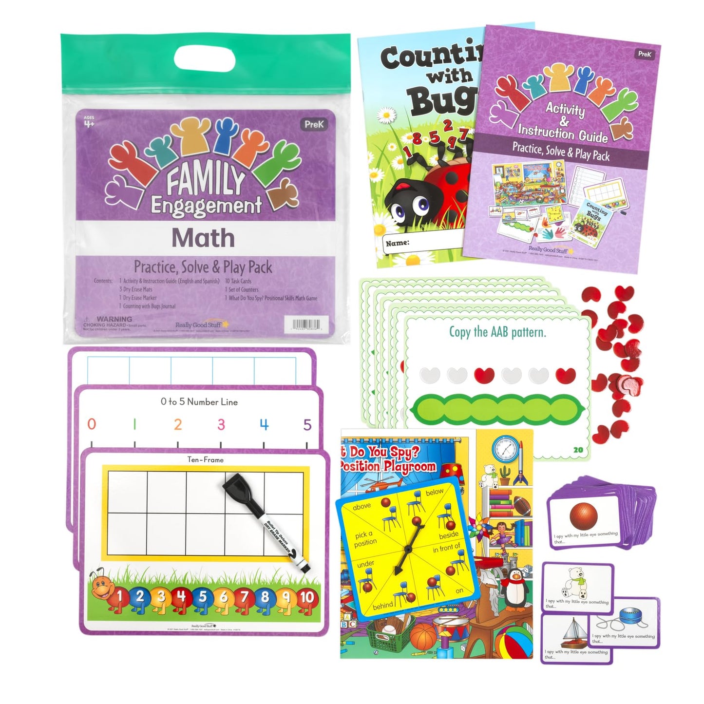 Really Good Stuff Family Engagement Math – Practice, Solve & Play Pack - PreK