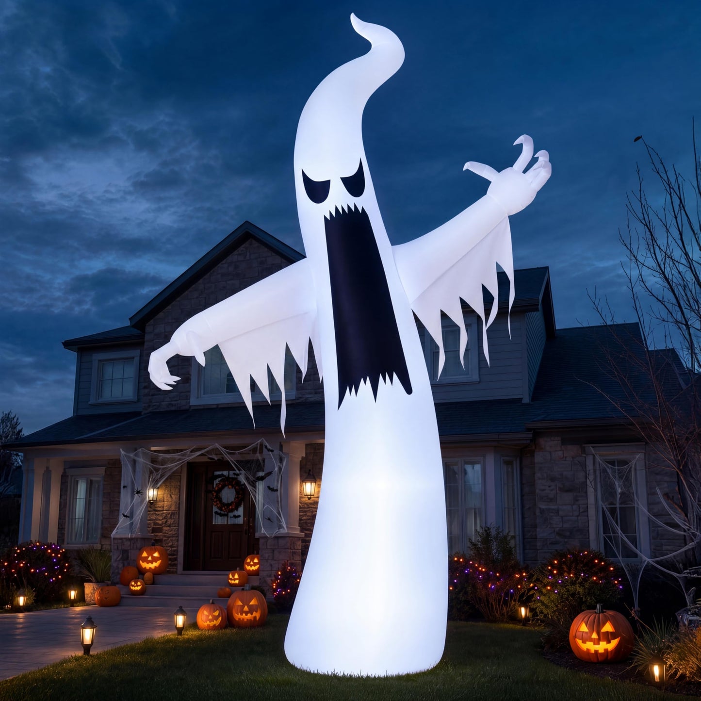 Joiedomi 12 FT Halloween Inflatables Outdoor Decorations, Scary Ghost Halloween Decor, Inflatable Ghost Blow Ups for Yard with LEDs for Outside Yard Decorations