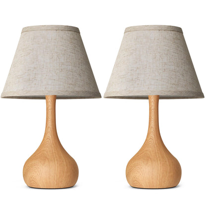 17” Touch Table Lamp for Bedroom Set of 2, 3-Way Dimmable Bedside Lamp for Nightstand, Rustic Metal Desk Lamp with Linen Shade for Living Room, Kids Reading, Dorm, Home Office Decor, Bulb Included