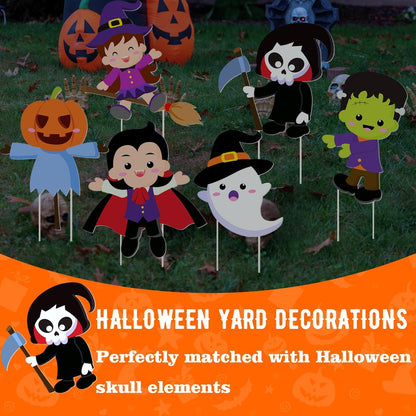 Halloween Yard Signs Cute Halloween Garden Stake Halloween Ghost Witch Scarecrow Yard Stakes Halloween Garden Stake Decorations for Lawn Decorations Outdoor Garden Home Party Decor