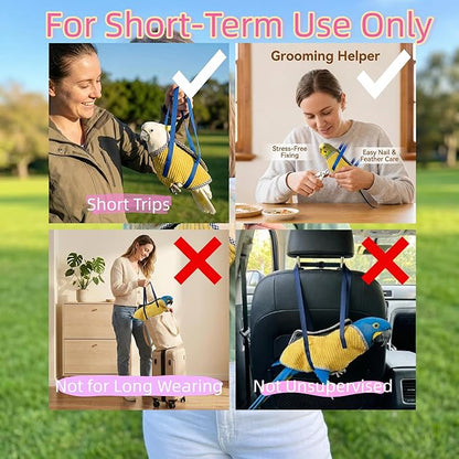 Portable Bird Carrier Bag with Harness, Escape Resistant Parrot Carrier & Bird Travel Bag for Parakeet, Cockatiel, Conure, Pigeon, Small Medium Birds, Random Color (Medium)