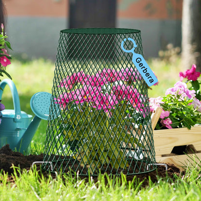 5 Packs 12"x15" Garden Cloches for Plants, Plant Protectors from Animals,Plant Cages for Outdoor Plants,Plant Covers from Animals,Chicken Wire Cloche with Stakes & Labels for Protect Plants,Vegetables