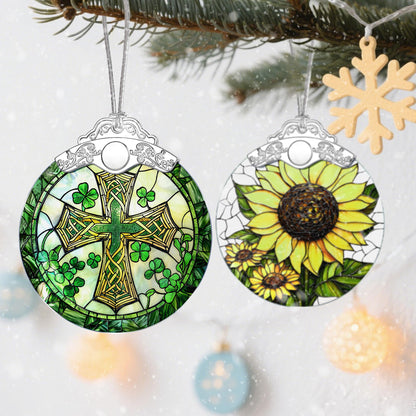 Stained Glass Cross Ornament, Christmas Ornaments, Christmas Decorations for Tree, Holiday Ornament, Religious Gifts, Cross Gifts, Gift Ideas & Christian Gift