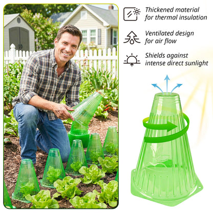 UCandy Pack 20 Garden Cloches for Plants, Reusable Bell Plant Cover with Metal Stakes, Plant Protection Cloches for Potted Plants/Seedlings,Protect Plants from Sun,Birds, Frost