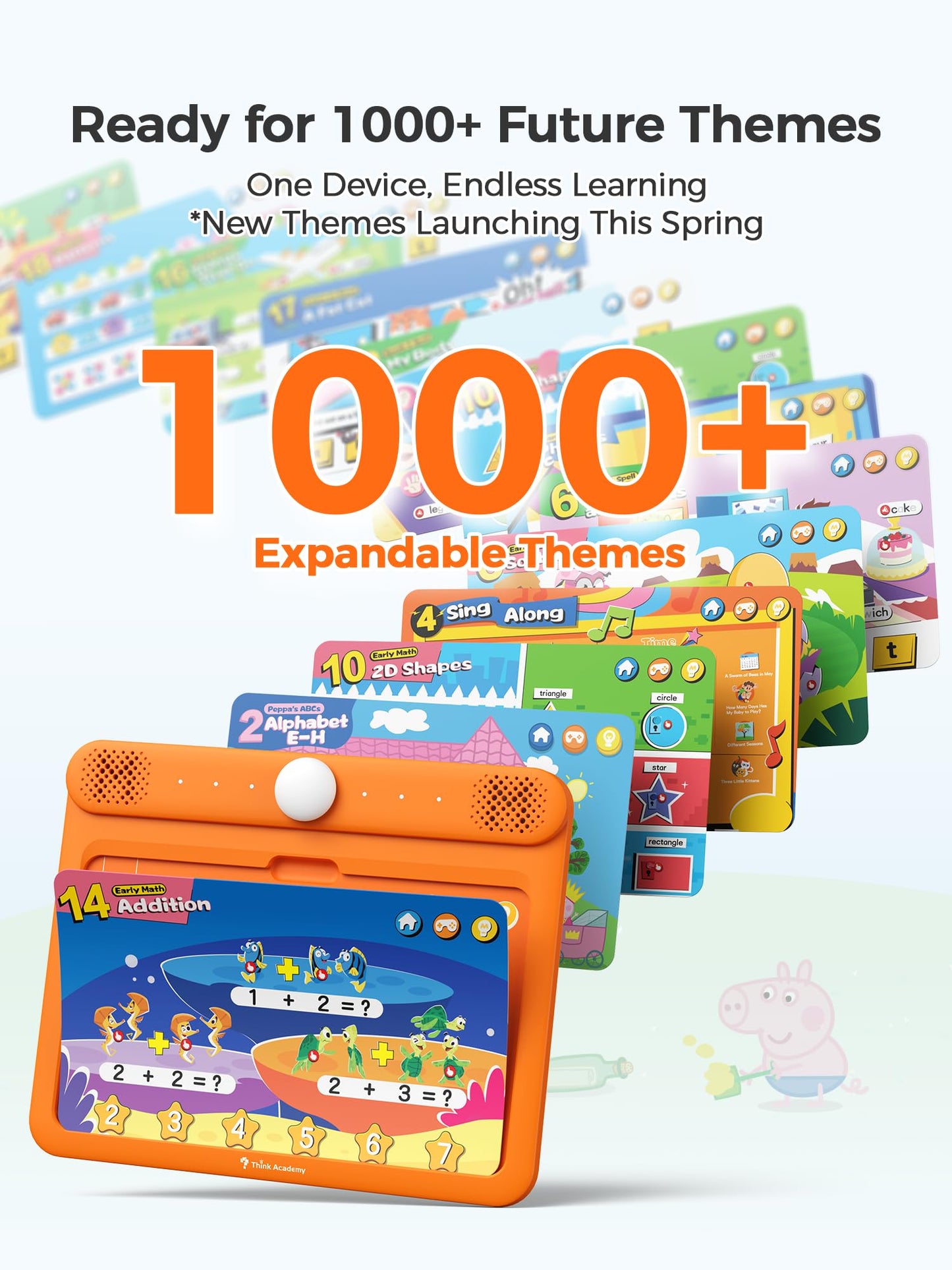 Think Academy Learning Pad - Screen Free Tablet with Flash Cards Inserted to Learn Alphabet, Numbers, Early Math, Logic, Nature and Daily Life, Educational Toys Gift for 3 4 5 Years Old Boys Girls