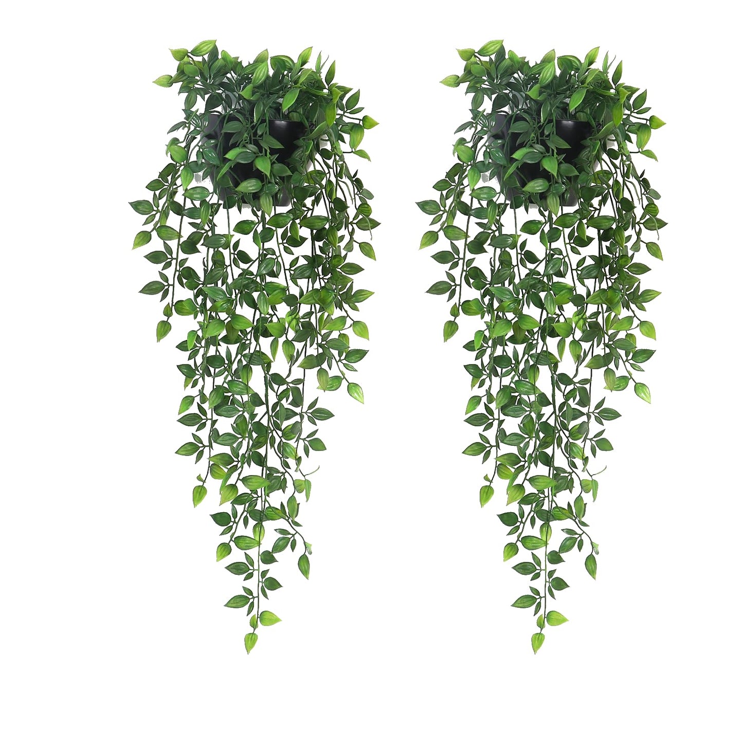Season 2 Season Artificial Hanging Plants,2 Pack Fake Wall Plants,Faux Mandala Vines Potted Plant,Plastic Greenery with Wall Planter for Indoor Outdoor Garden Patio Office Décor