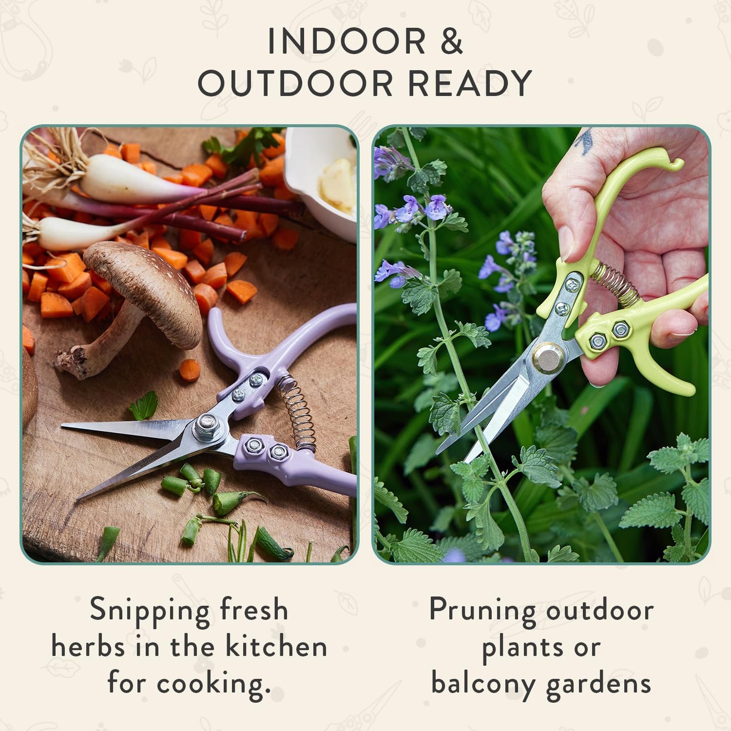Modern Sprout Pruning Shears - Herb Snipping Scissors- Lightweight Gardening Tools W/Easy Lock - Flower Cutter Garden Shears - Carbon Steel Blade + Reusable Holster (Ocean, 1-Pack)