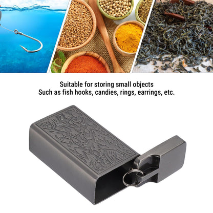 RIZGHWOY Portable Airtight Container, Aluminum Alloy Storage Box for Travel Camping Fishing to Keep Small Items Dry Clean Safe (Black)