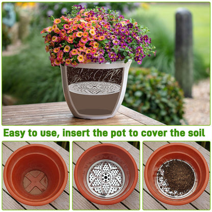 6-Pack 10/11/13-Inch Round Planter Insert, Planter Inserts for large Pots with Drainage Holes, Use Less Potting Soil, Plant Risers for Inside Pots for Tall or Short Planters for Indoor & Outdoor Use