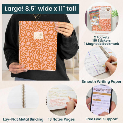 bloom daily planners 2026-2027 (8.5" x 11") Academic Year Day Planner (July 2026 - July 2027) - 13 Months Weekly & Monthly Agenda Organizer with Stickers & Tabs - Moments of Grace
