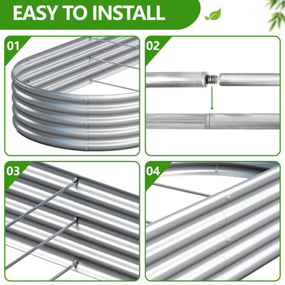 Easllre 2PCS 8x4x1ft Galvanized Metal Raised Garden Bed Kit,Outdoor Planter Box Vegetables,Flowers,Herbs Durable Rust-Resistant Patio Gardening Beds