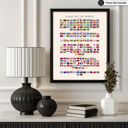 Poster Master Flags of the World Poster - Educational Print - Learning Materials Art - Flag Art - Gift for Kids, Students & Teacher - Decor for Playroom, Classroom or Library - 8x10 UNFRAMED Wall Art