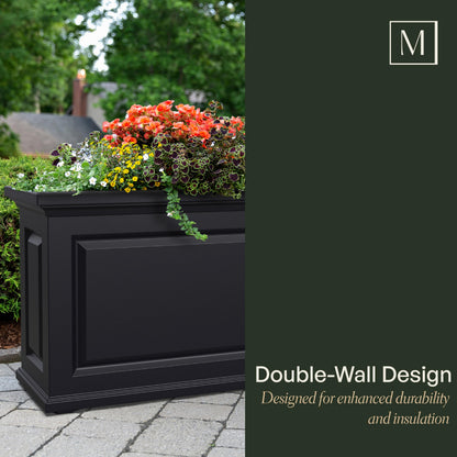 Mayne Nantucket Trough Planter – Self-Watering, Weather-Resistant Planter for Flowers – Durable Outdoor Design for Patio, Porch, or Entryway