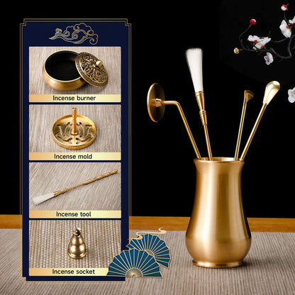 RE RELIURE Chinese Incense Burner Kit with Incense Powder & Charcoal | All-in-One Agarwood/Sandalwood Set for Meditation, Yoga, Home | Premium Spiritual Relaxation Gift