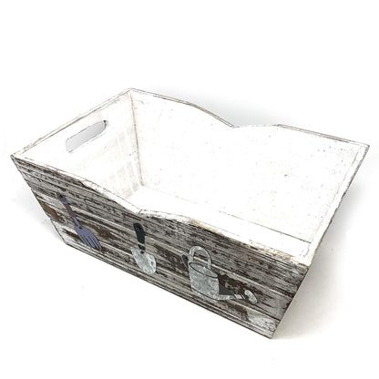 allgala HD88341 3-PC set Wooden Boxes Planter Trough for flower pots - Indoor Outdoor decoration Storage Display Boxes (Style 4)