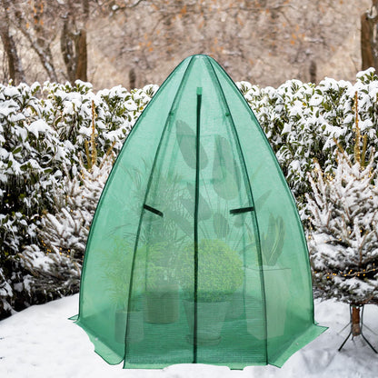 EAGLE PEAK Portable Mini Dome Greenhouse with Zippered Door and Mesh Window, Outdoor Mini Hexagon Greenhouse Kit for Indoor Outdoor Gardening 6' x 5'3'', Green PE Cover