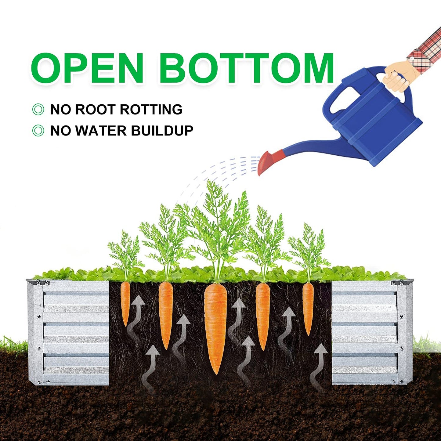 Mofesun Galvanized Raised Garden Bed 2pcs Pack - Metal Raised Bed Garden Kit 4'x8'x1' for Flower Planters, Vegetables Herb