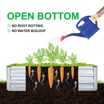 Mofesun Galvanized Raised Garden Bed 2pcs Pack - Metal Raised Bed Garden Kit 4'x8'x1' for Flower Planters, Vegetables Herb