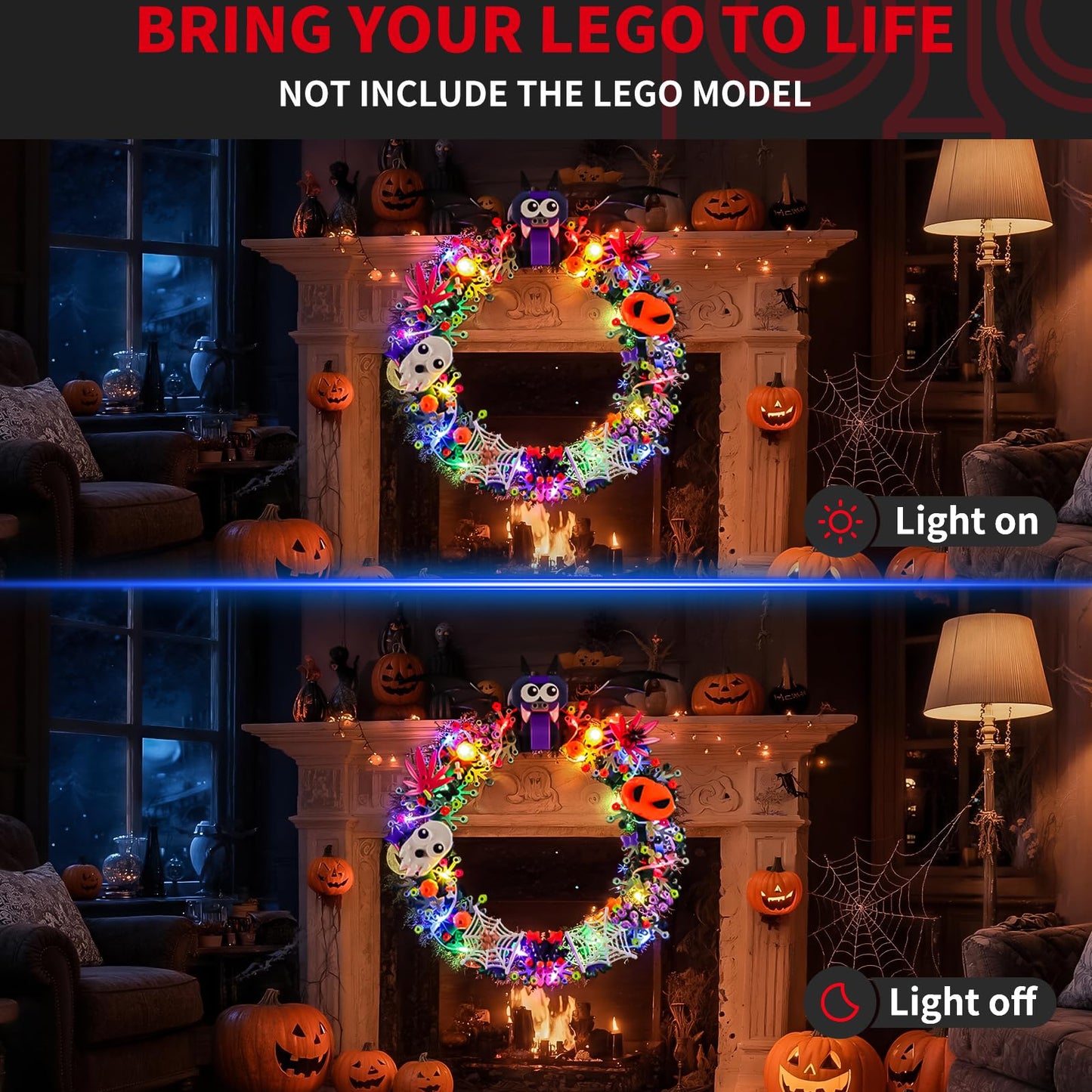 BRIKSMAX Light Kit Compatible with Lego Halloween Wreath 40825 | USB Powered LED Lighting for Lego Collectors, Display Room, Adults Gift (Model Not Included)