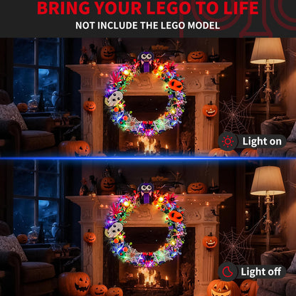 BRIKSMAX Light Kit Compatible with Lego Halloween Wreath 40825 | USB Powered LED Lighting for Lego Collectors, Display Room, Adults Gift (Model Not Included)