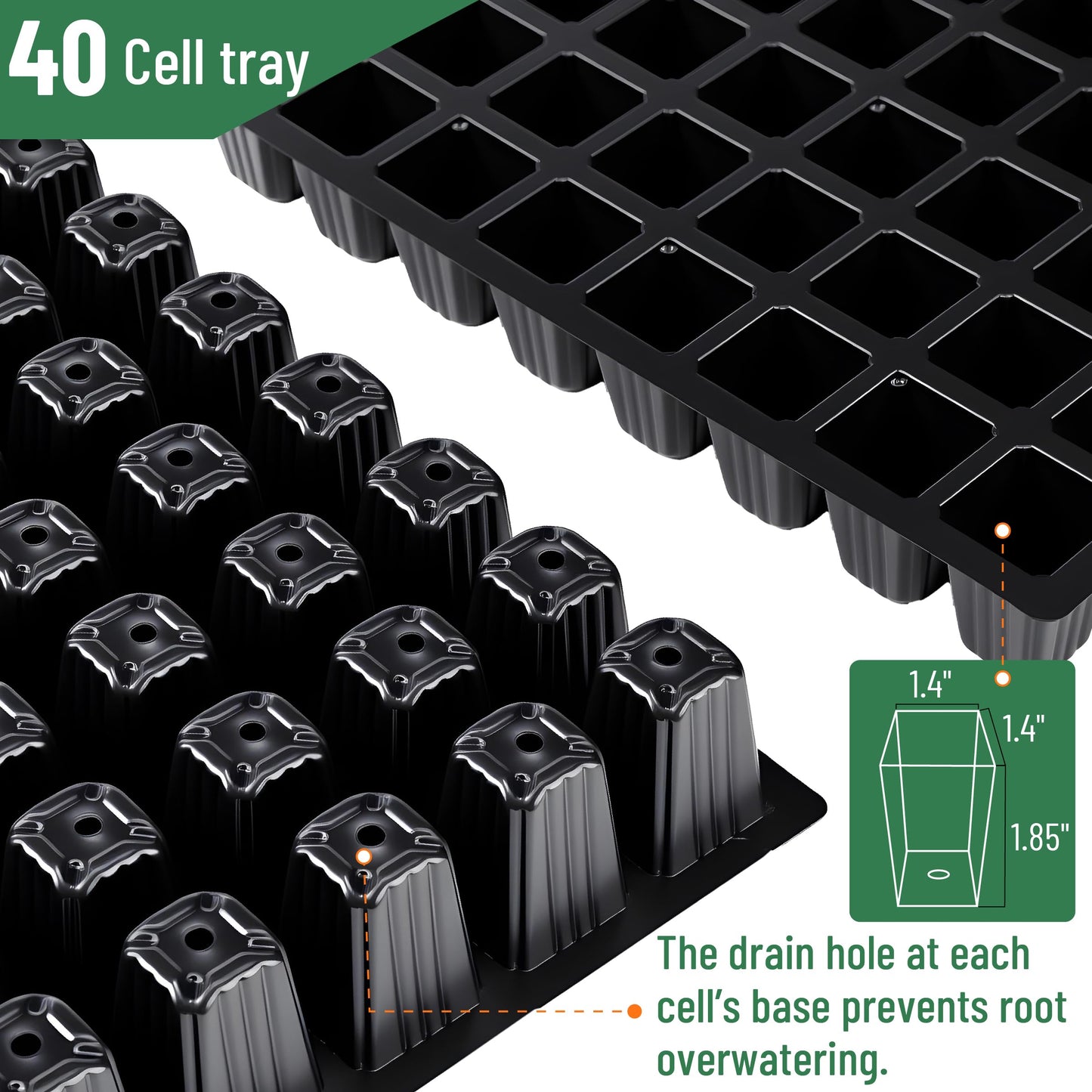 Mr. Pen- Seed Starter Tray Kits, 10 Pack, Total 400 Cells, Durable Plant Germination Trays with Humidity Vented Domes and Bases, Ideal for Seed Starting, Indoor Gardening and Greenhouse