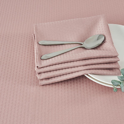 maxmill Cloth Napkins Weaved Texture Pattern Soft Comfortable and Luxury Serviette for Restaurant Family Dinners Weddings Parties and Banquets Set of 4 Pieces, 20 x 20 Inch Pale Blush