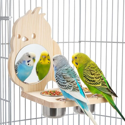 Natural Wood Bird Perch, Parrot Cage Accessories, Suitable for Parakeets, Cockatiels, Lovebirds, Tool-Free Adjustable Bird Cage Supplies & Bird Toys