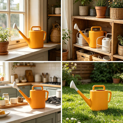 2 Gallon Watering Can for Outdoor Plants, Large Garden Watering Can with Detachable Sprinkler Head, Heavy Duty Resin Water Canner for Flowers, Indoor & Potted Plants, Green