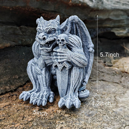 qumHmup Gargoyle Sculpture Figurine,Gothic Stone Decor Statue,Indoor Patio Yard Lawn Porch Decor, Gothic Sculpture Ornament