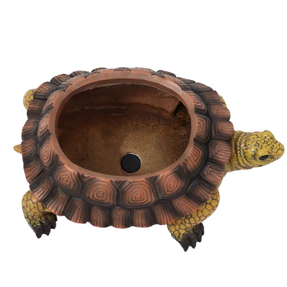 Sunnydaze Teddy the Turtle 11" Polyresin Garden Planter for Indoor or Outdoor Use
