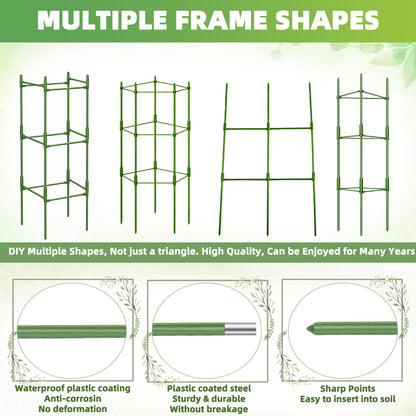 EWPJDK 4-Pack Tomato Cage for Garden Plant Support 48 INCH Garden Stakes Adjustable Tomato Cage for Climbing Plants Pots Vegetables Flowers Fruits (4, 48 Inches)