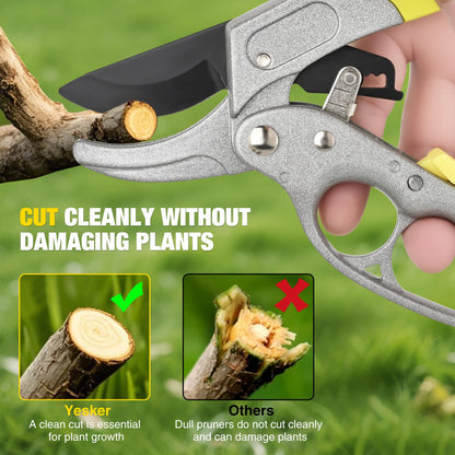 Yesker Pruning Shears Garden Shears 7.8" Professional Garden Scissors Sharp 65 Manganese Steel Blade Heavy Duty Clippers Hand Pruners for Cutting Fresh Flowers Branch Plant Trimming Gardening Tools