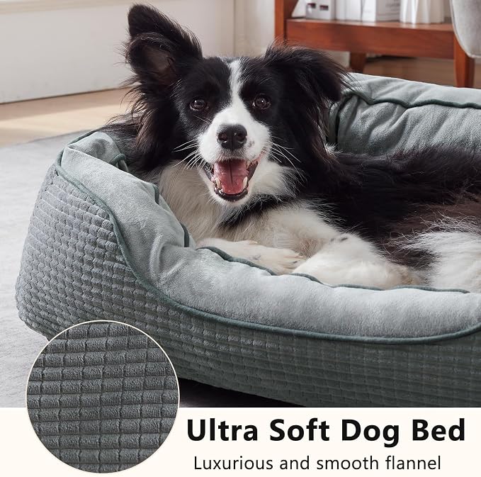 Dog Beds for Large Dogs, Washable Pet Bed, Orthopedic Dog Sofa Bed, Soft Calming Sleeping Warming Puppy Bed (Star-Grey, X-Large-(35’’x 25’’x 10’’))
