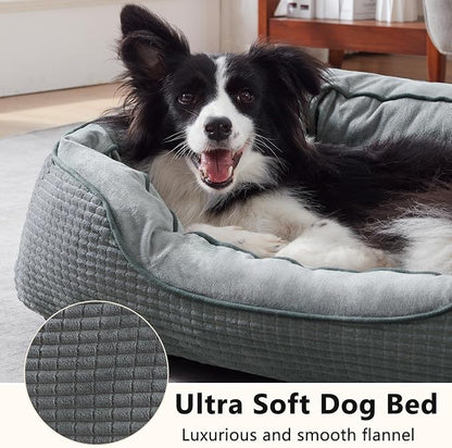 Dog Beds for Small Medium Large Dogs & Cats. Washable Pet Bed, Orthopedic Dog Sofa Bed, Soft Calming Sleeping Warming Puppy Bed (Star-Grey, Medium-(25’’x 21’’x 8’’))